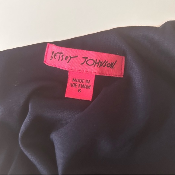 BETSEY JOHNSON Faux Pearl Collar Fit &Flare Dress cottagecore size 6 blue Lacey - Picture 8 of 16